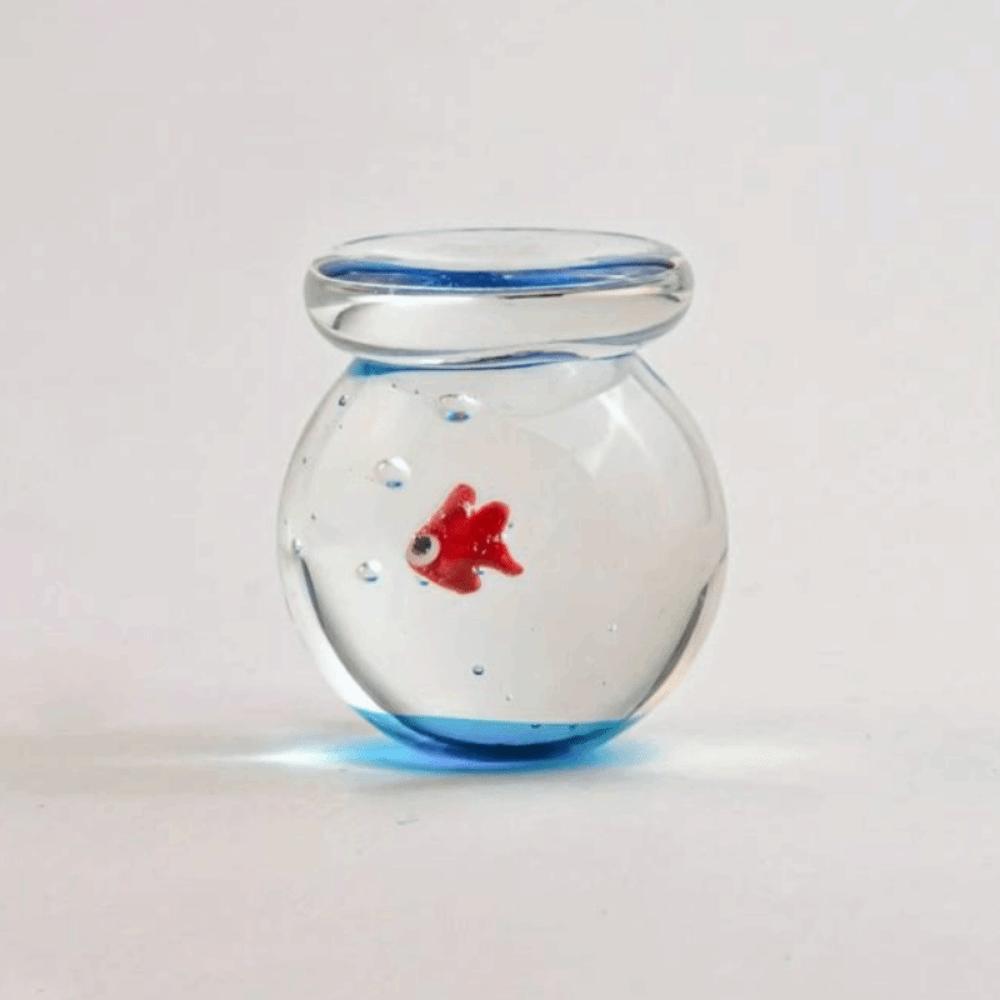 Handgemachtes Mini-Glasaquarium Niedlicher handgefertigter Glasfisch Puppenhausdekoration