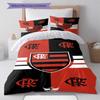 Flamengo Club Crest Red Black Stripe Print 3 Pieces Duvet Cover Set Brazil Soccer Fan Bedding Bedroom Home Decor Without Pillow Core Comforter