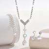 Elegant Zirconia Water Drop Jewelry Set: Pendant Earrings, Necklace, and Bracelet for Women