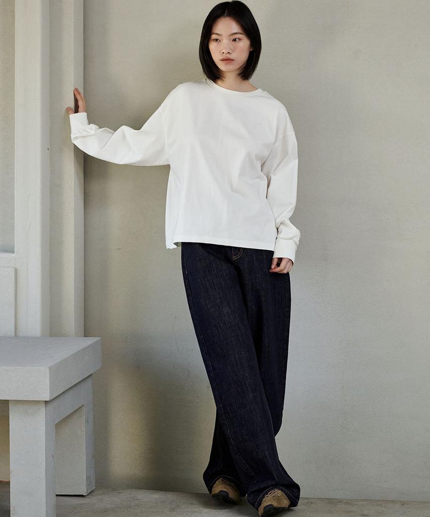 Marop 5115 Crop Oversized T-Shirt (Ivory)