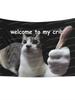 Funny Dorm Tapestry Welcome to My Crib Cat Meme Weird College Apartment Wall Tapestry Art Unhinged Genz Decor Tapestry