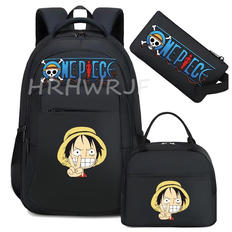 One Piece Backpack Monkey D Luffy Travel Nylon Mochila Feminina Bagpack Bolsas School Bags for teenager Laptop School Bags 3pcs