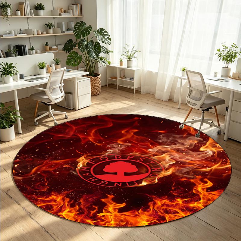 Nottingham Forest Football Printed Round Crystal Velvet Rug Soft Non Slip Floor Carpet For Bedroom Holiday Gift