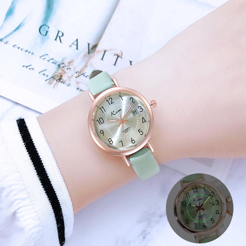 Simple Waterproof Quartz Watch for Girls: Luminous, Time & Calendar Display, Perfect for Primary To High School Students