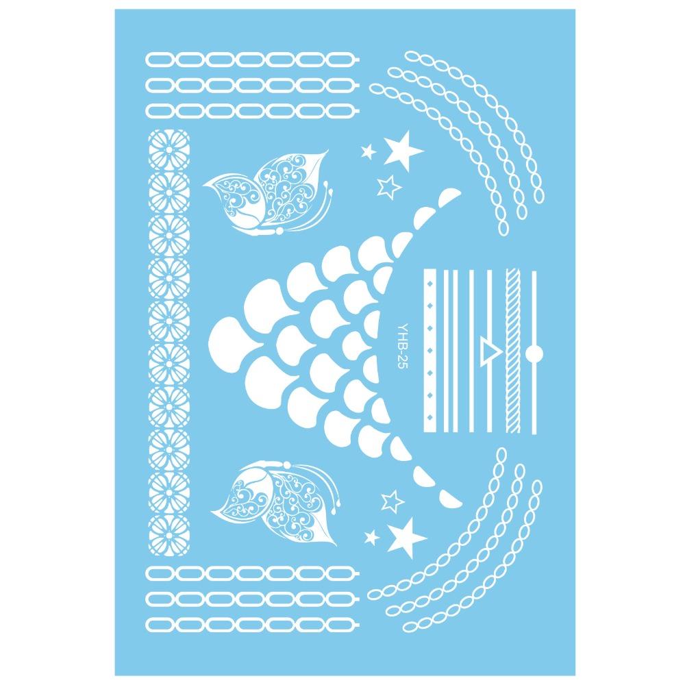Lace Flower White Tattoo Stickers Long-lasting Butterfly Tattoo Stickers Women Men