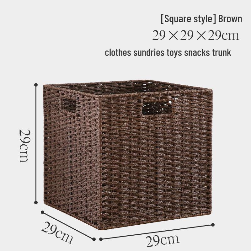 Japanese Style Large Rattan Storage Basket for Clothes, Toys, and Snacks