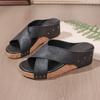 22 Large Size New European and American Summer Bow Platform Slippers Open-toed Muffin Heel Beach Shoes