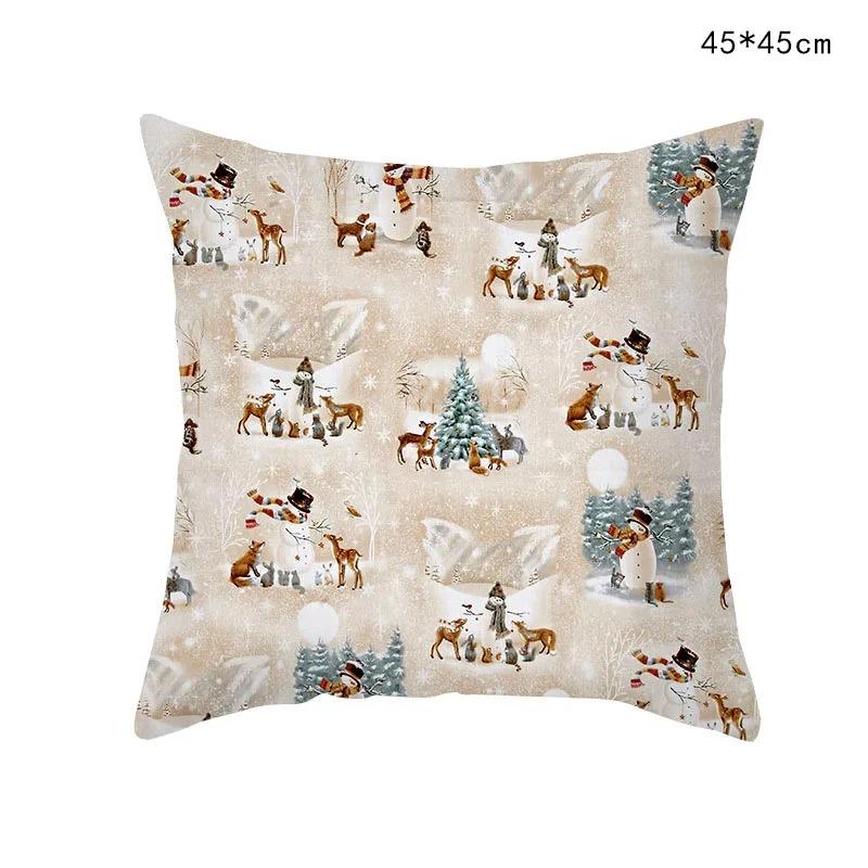 Christmas Themed Pillowcases Car Accessories Office Santa Claus Living Room Sofa Home Pillowcases