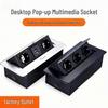 European Standard Desk Power Cord Box: Embedded, Flip-up Multi-functional Hidden Socket