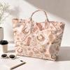 Women Pink Western Boots Print Tote Handbag, Bohemian Horseshoe Large Capacity Handbag, Country Style Daily Casual Purse