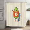 Cute Avocado Skateboard Shower Curtain Hippie Surfer Teen Room Decor Set Waterproof Wall Art Vintage Aesthetic Home Decor