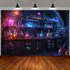 Halloween Medieval Stone Wall Wizard Magic Potion Bottle Bar Tapestry Magic Alchemy Castle Wall Cloth Party Decoration