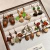 Handmade Retro Pine Cone & Dried Fruit Earrings - Forest Style Artistic Jewelry for Women