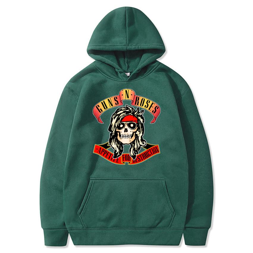 Guns N' Roses Hoodies Musik Hard Rock Band Schädel Druck Streetwear Unisex Frauen Mode Übergroßen Sweatshirts Hoodie HipHop Pullover