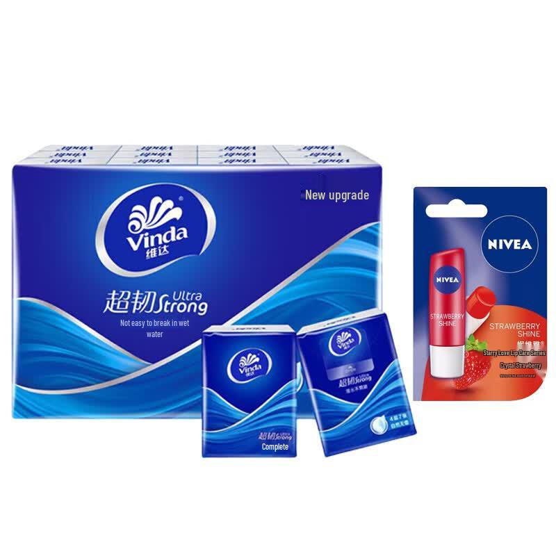 Vinda Paper Handkerchiefs & Nivea Strawberry Lip Balm Bundle