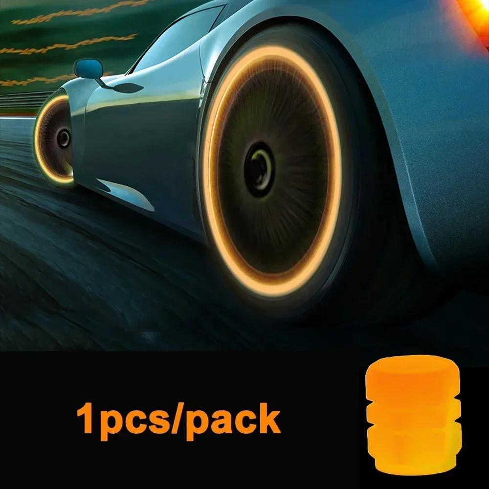 1/20pc Luminous Valve Caps Fluorescent Night Glowing Car Decor Universal Motorcycle Bicycle Dustproof Tyre Valve Decorative Stem