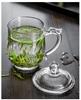 Large-Capacity, High-Temperature Resistant Glass Teacup with Handle and Lid for Men