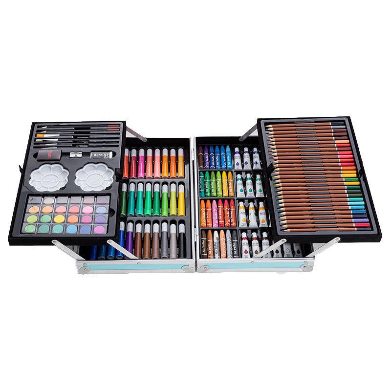 145-Piece Deluxe Watercolor Pen Set for Kids - Double-Layered Aluminum Box Art Supplies & Painting Tools