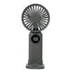 Compact USB Rechargeable Handheld Fan with Digital Display & Phone Holder
