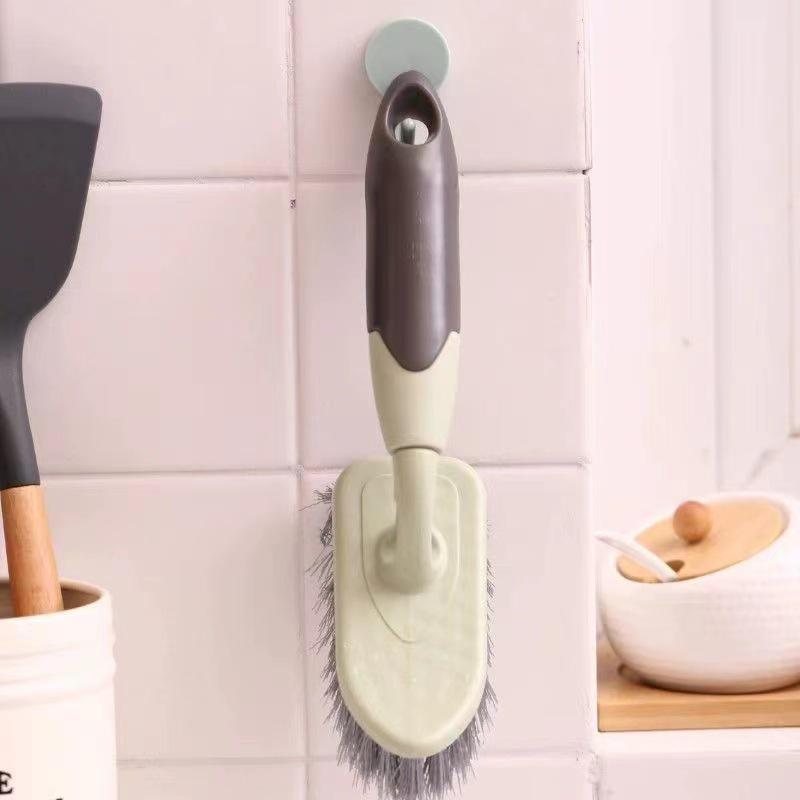 Long Handle V-Shaped Crevice Brush for Bathroom Tile with Hard Bristles