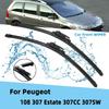 Front Wiper Accessorie Double Rubber Car Wipers for Peugeot 108 307 Estate Hatchback 307CC 307SW 2005- Brushes Upgraded 2017
