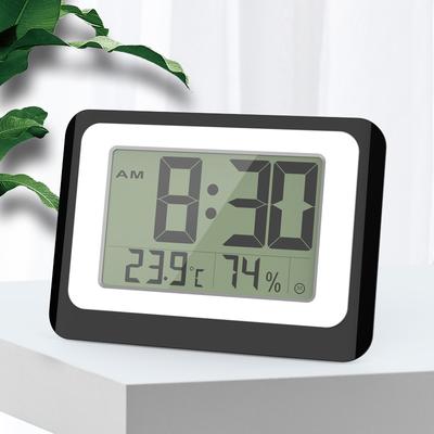 Modern Schlichter Stil Senioren Großbild Digitaler Wecker Hintergrund Blaulicht Schreibtisch Zähleruhr Temperatur Hygrometer Wanduhr