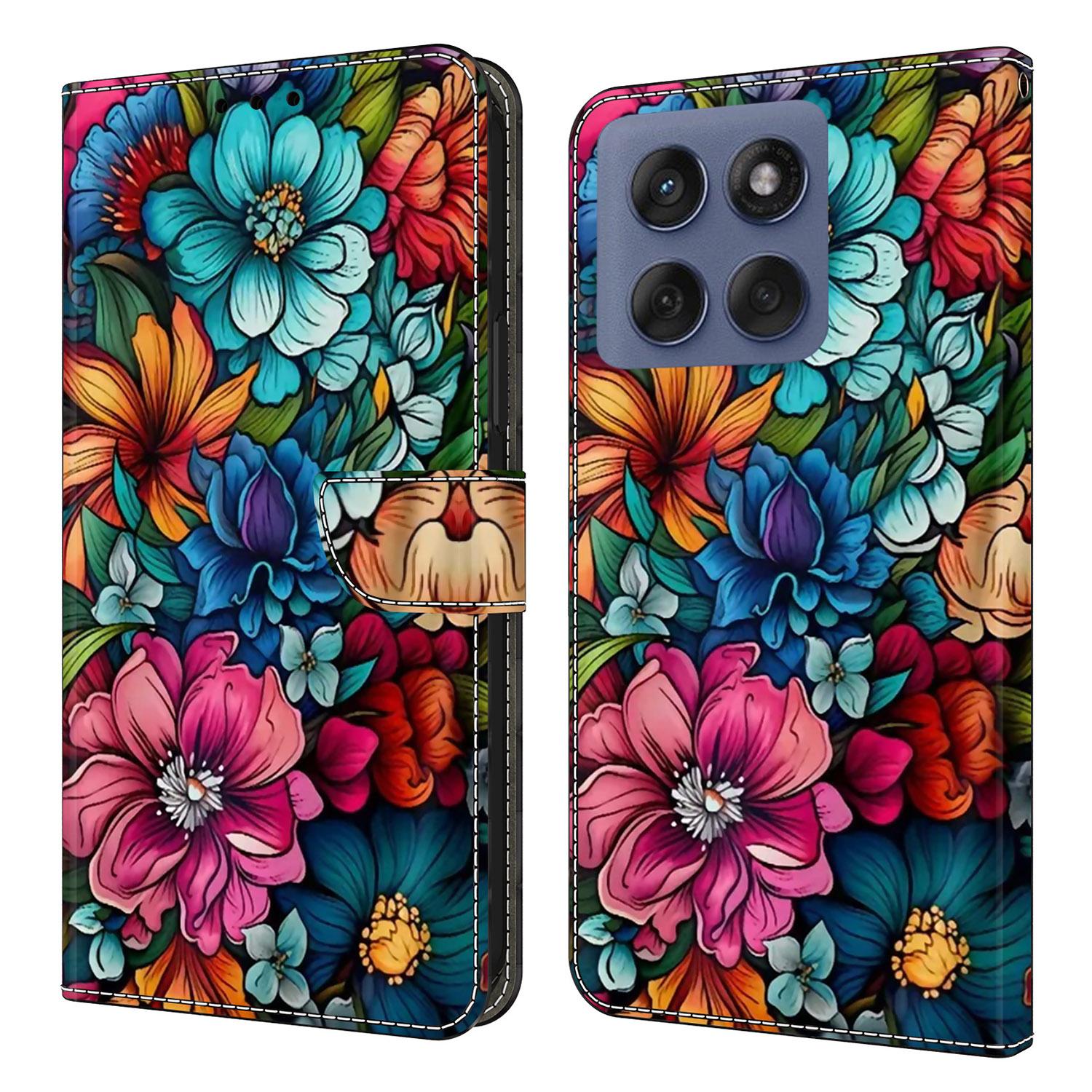 

For Motorola Edge 60 Pro 5G Case with Card Slot Pattern Printed TPU+PU Leather Flip Phone Cover Staphyllum