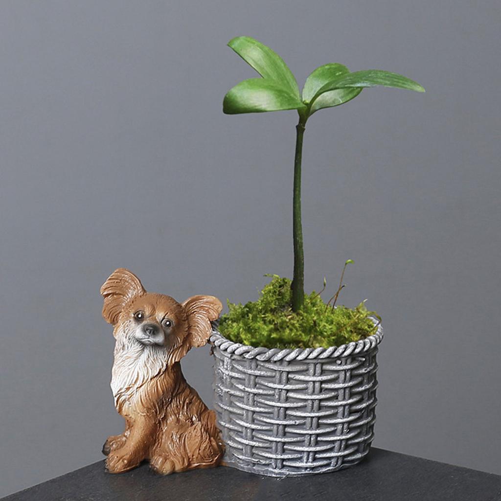 Puppy Figurine Flowerpot for Windowsills Desktops Decorative Planter Flower Basket Home and Office Decoration Use