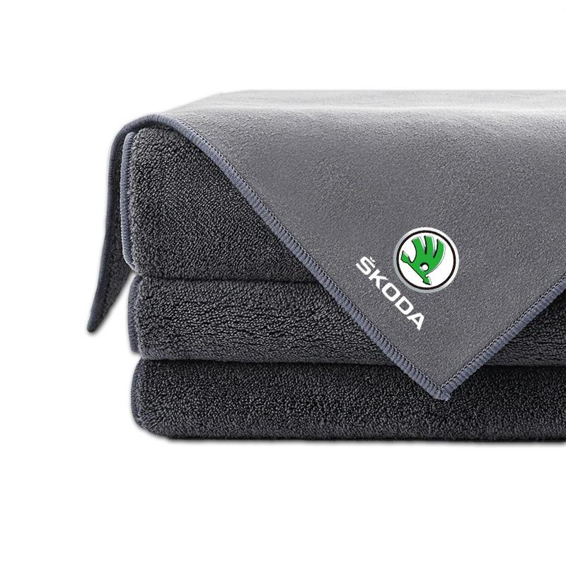 Car Cleaning Soft Brush Car Wash Towel Microfiber Cleaning Rag Cloth Car Goods For Skoda Octavia MK2 MK3 2 3 A7 Fabia Karoq Kodiaq Superb Rapid Kamiq