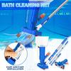 Pool Vacuum Jet Cleaner Kit with Telescopic Pole, Brush Head, and Leaf Bag for Above Ground Pools and Spas