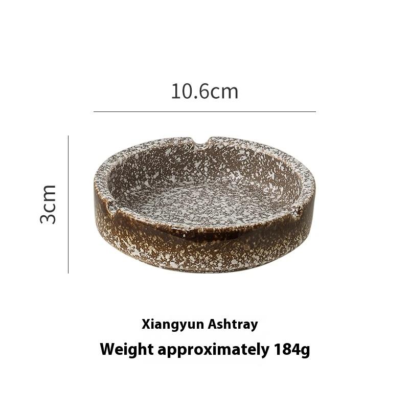 Japanese Retro Round Ashtray Home Living Room Tea Table Ceramic Ashtray Small Ashtray Creative Ornaments Household Items