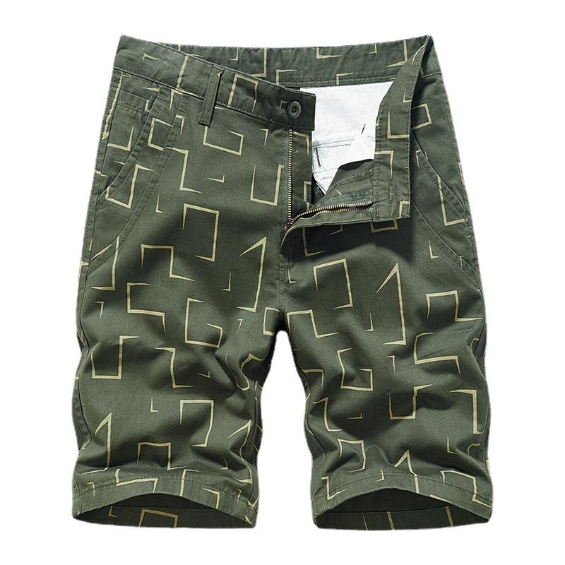 New Summer Casual Short Men Fashion Stripe Cargo Shorts Cotton Jogger Kneel Length Breeches  Mens Sports Shorts