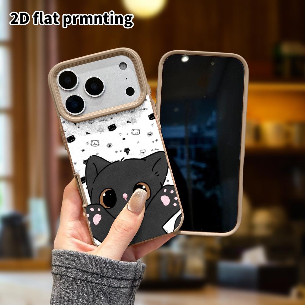 Phone Case: Lambskin 2D Flat Samsung Galaxy A34 A35 M05 M06 S20 S22 S21 FE Plus 5G Protective Case, Little Black Cat, Christmas and Halloween Gift