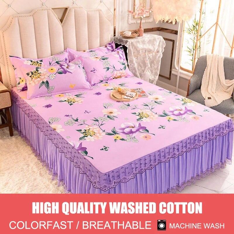 Cool Bed Skirt Lace Bedspread Princess Style Bedding Sets with Pillowcases Beautiful Bed Spreads Queen King Size Beddings