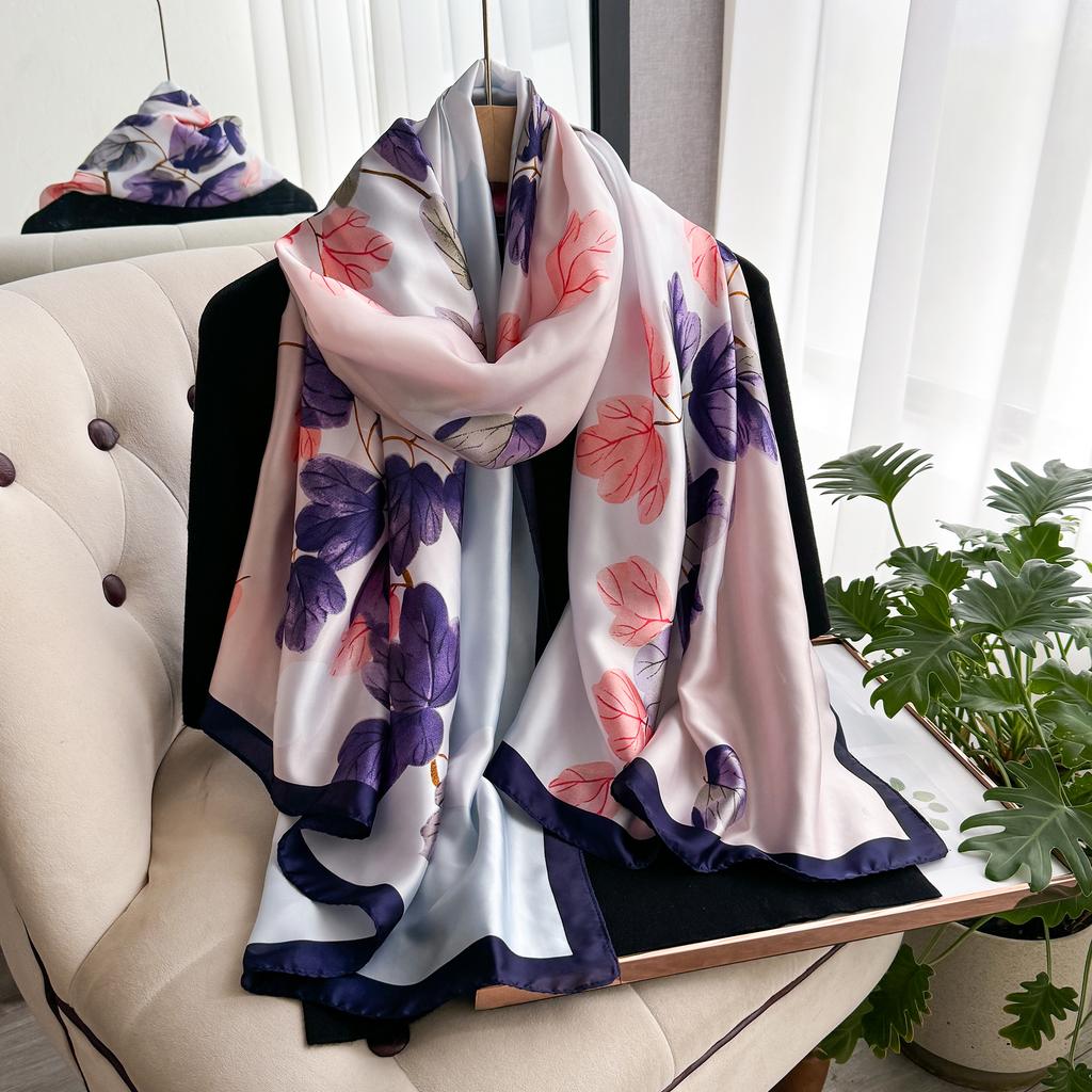 NEW Elegance Scarf Spring Summer Women Beach Sunscreen Fashion Party Shawl China Quality Silk Lady Popular Print Scarves Hijab