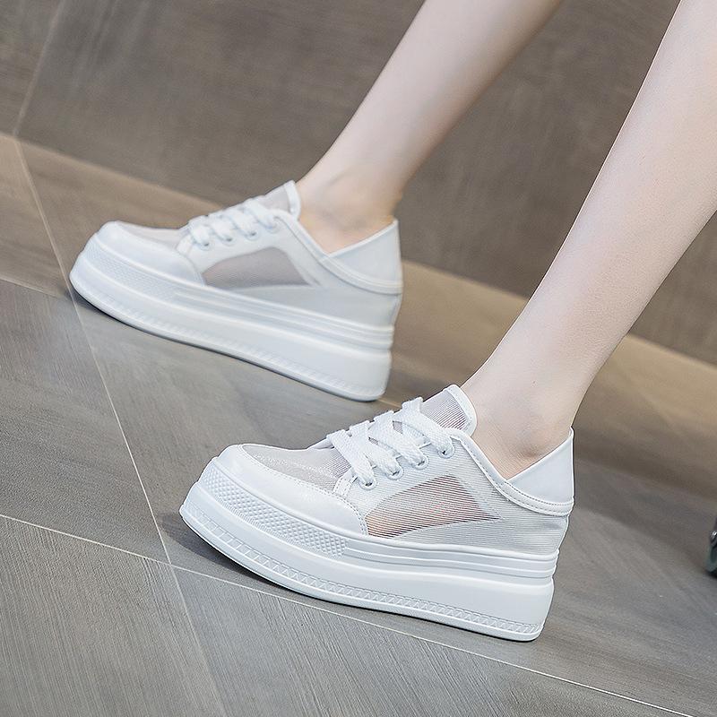 

Little white shoes women s 2025 summer new thick-soled inner height increase of 8 cm small casual mesh shoes breathable and versatile 33