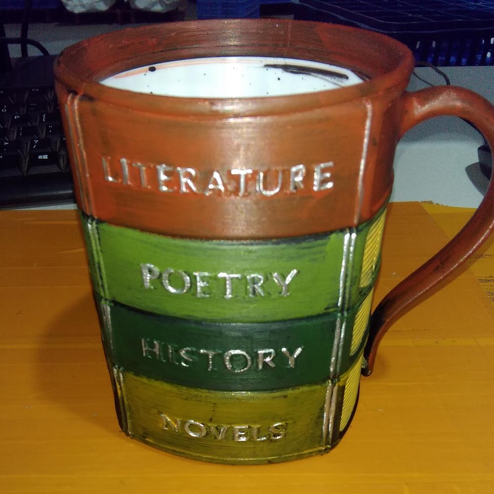 

Funny Book Coffee Mug Handmade 3D Colored Book Resin Tea Cup Heat-resistant Drinkware Mugs With Ergonomic Handle 200ml