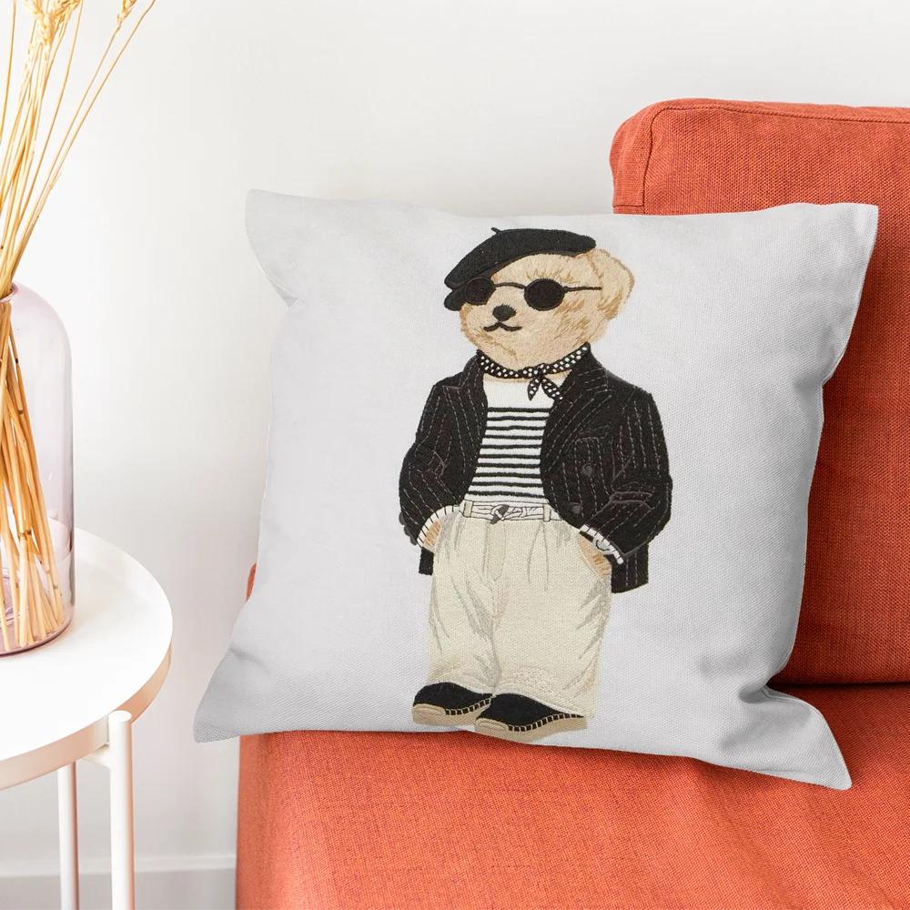 Fashion Bear P-PoloS Pillow Case Pillow Case Living Room Sofa Cushion Cover Suitable For Home Bedroom Room Decoration
