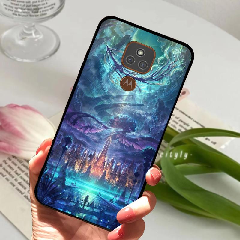 For Motorola Moto E7 Plus Cases E7Plus Cover Soft TPU Silicone Back Cover For Moto E7 E7i Power Case Black Bumper Shells Etui