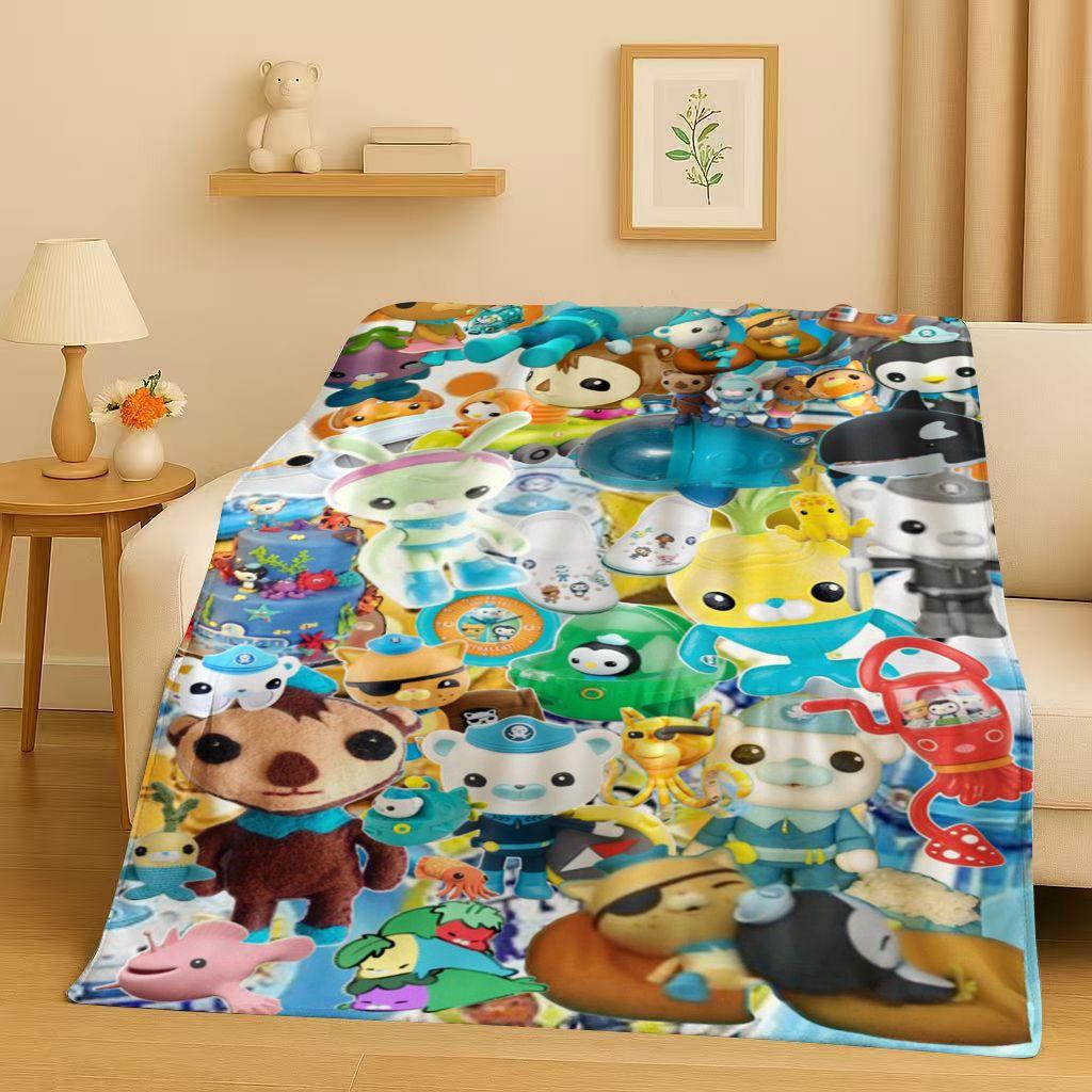 Süße Octonauts Barnacles Cartoon Flanelldecke, Ultraweiche Warme Plüschdecke für Zuhause Schlafzimmer Bett Sofa Abdeckung Büro Reise Kind