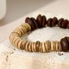 Elastic Bracelet, Retro Niche Coconut Flake Wood Splicing Woven Bracelet Women'S Bracelet