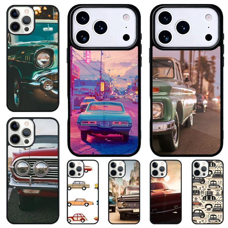 Cars Classic Retro Phone Case for iPhone 17 Air 16 15 11 12 14 13 Pro Max Shockproof Cover