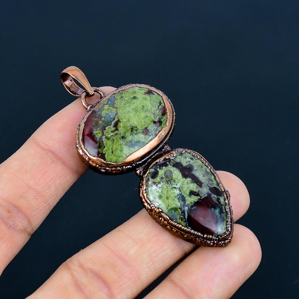 Dragon Blood Jasper Copper Electroformed Pendant, Handmade Gemstone Pendant Jewelry, Gifts For Wife Brand New Pendant