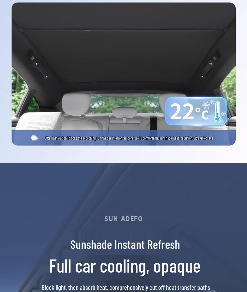 Xiaomi SU7 Sunroof Sun Visor: Sunshade, Heat Insulation, Blackout Curtain for Car Roof.