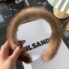 Korean Fluffy Wide Brim Hairband: Mink Fur Winter Headwear for Versatile Use in Hair Care and Styling