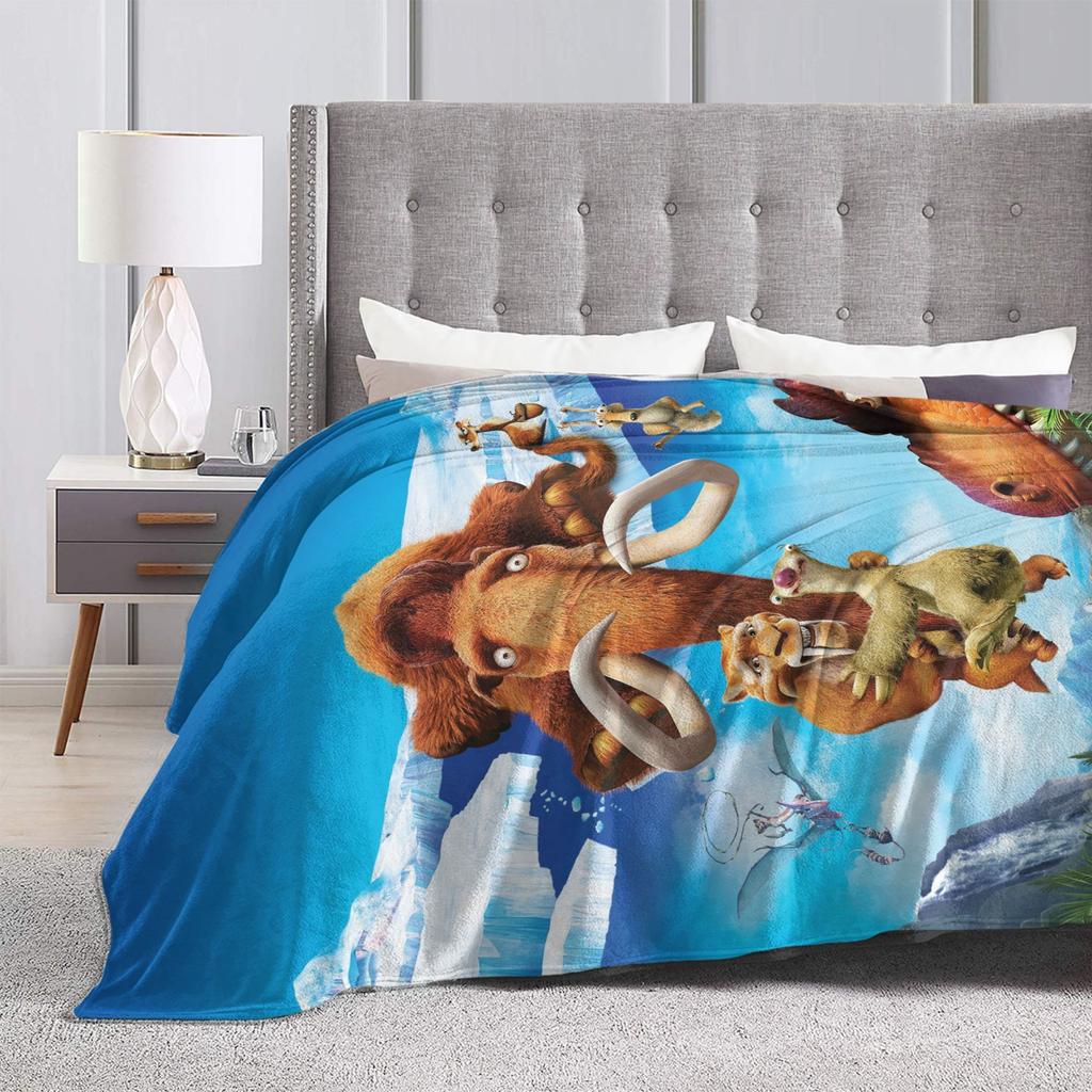 Cartoon Ice Ages Blanket Fleece Autumn/Winter  Breathable Ultra-Soft Throw Blanket for Home Travel Rug Piece