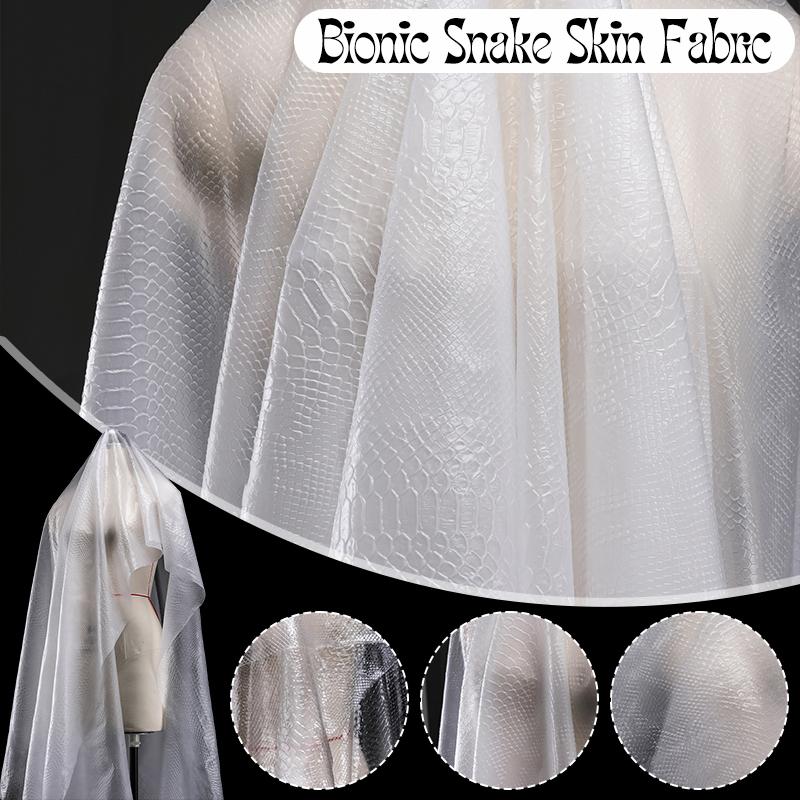 130*50Cm Transparent Tpu Fabric Snake Skin Waterproof Film Creative Clothing Bag Wholesale Cloth DIY Sewing Craft Dress Supplies