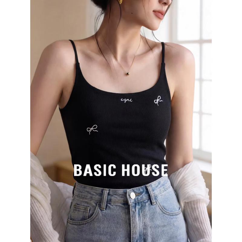 Basic House Women s Bow Embroidery Camisole Vest M