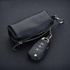 Genuine Leather Key Holder - Unisex Car/House Key Organizer Pouch with Long Keychain, Cow Split Leather Wallet Case