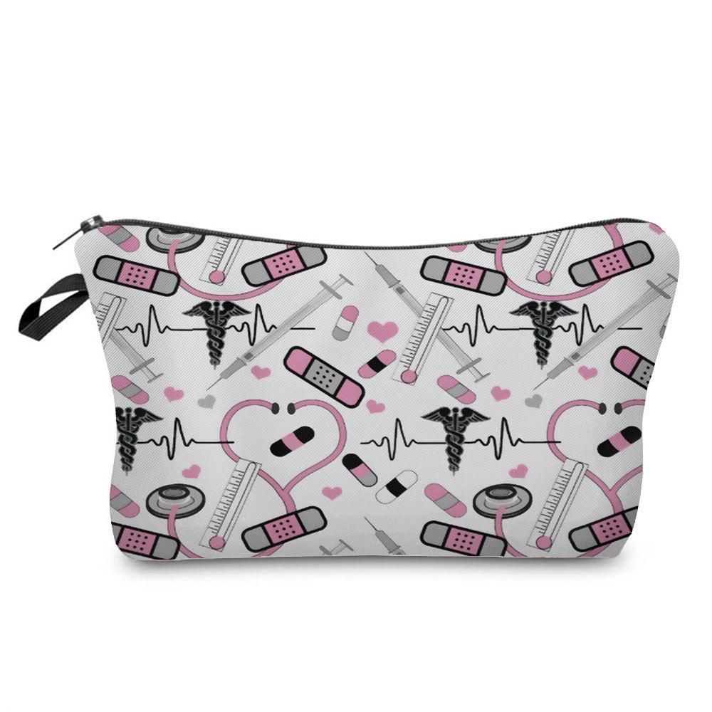Women Nurse Print Cosmetic Bag Toiletries Organize Travel Storage Case  6443
